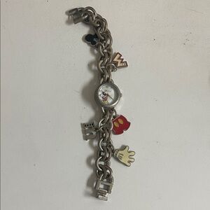 Disney Silver Watch with Iconic Charms